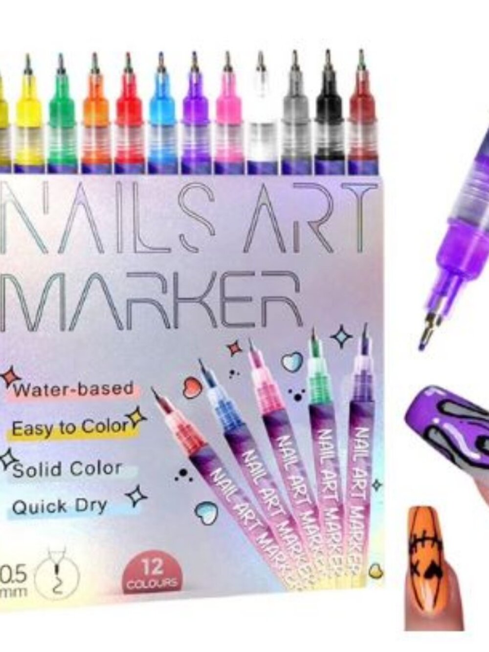 12 Colors Nail Art Pens Set